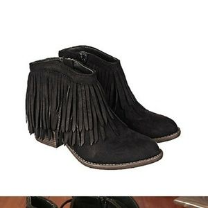 Black women's Jervis Fringe ankle boot